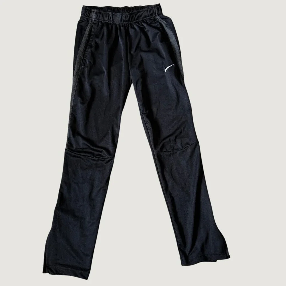 Nike Women's XS Epic Training Pants Black Gray Mesh Stripe Ankle Zips 836120-020